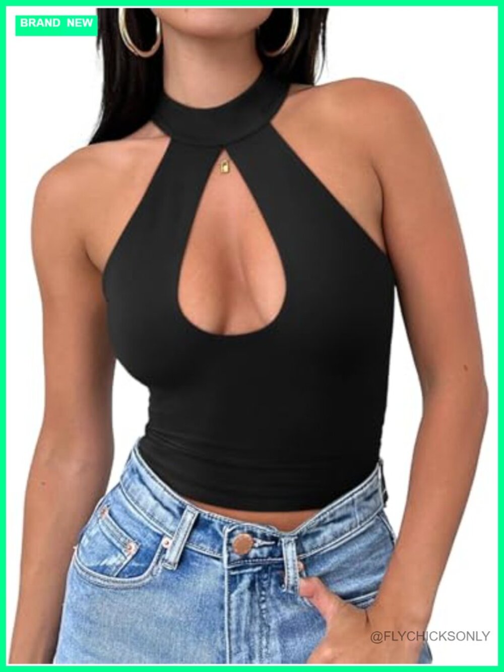 Sexy Criss Cross Halter Crop Top Y2K Cut Out Tank